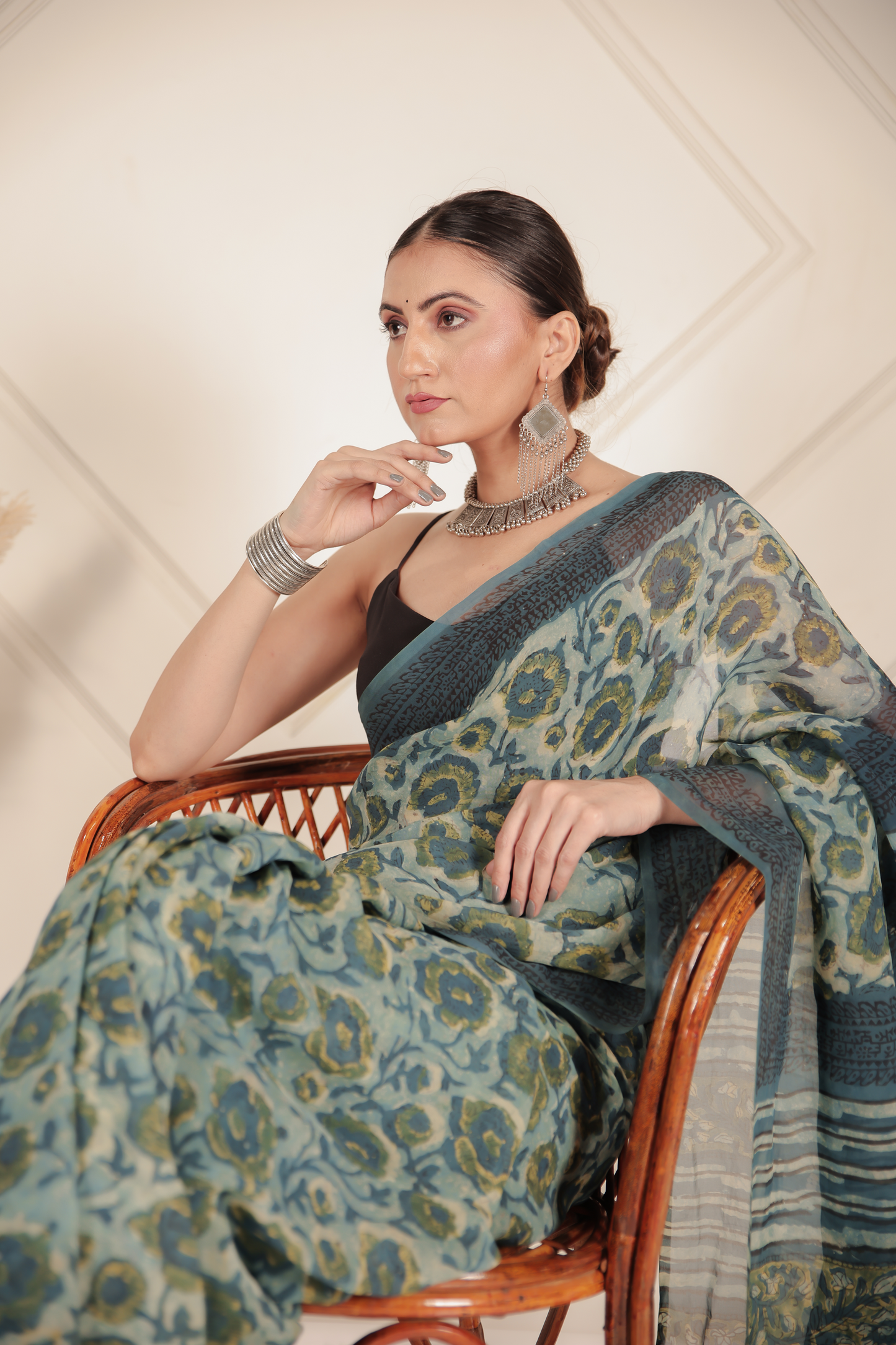 Premium Green Organza Saree