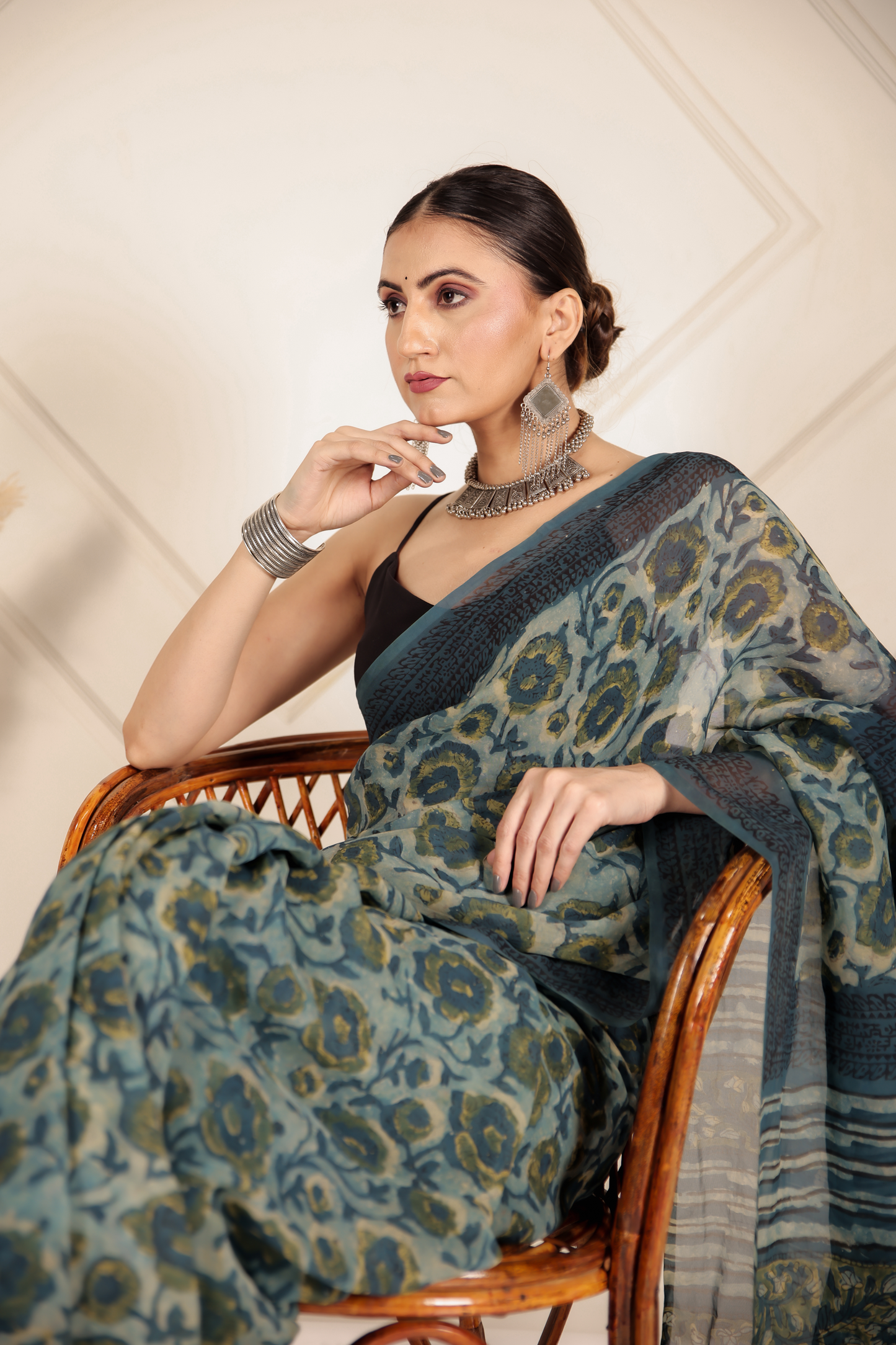 Premium Green Organza Saree
