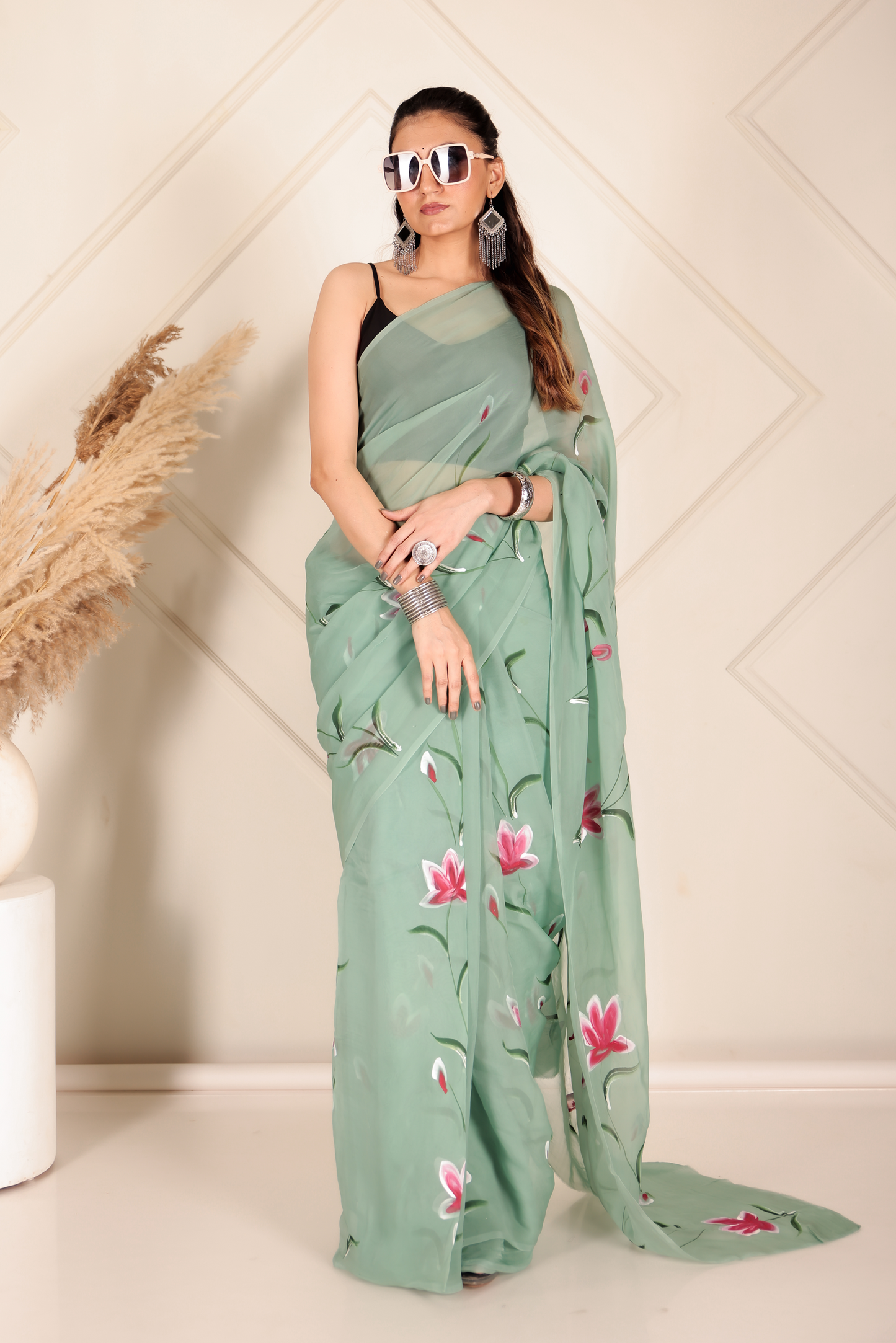 Premium Green Organza Saree