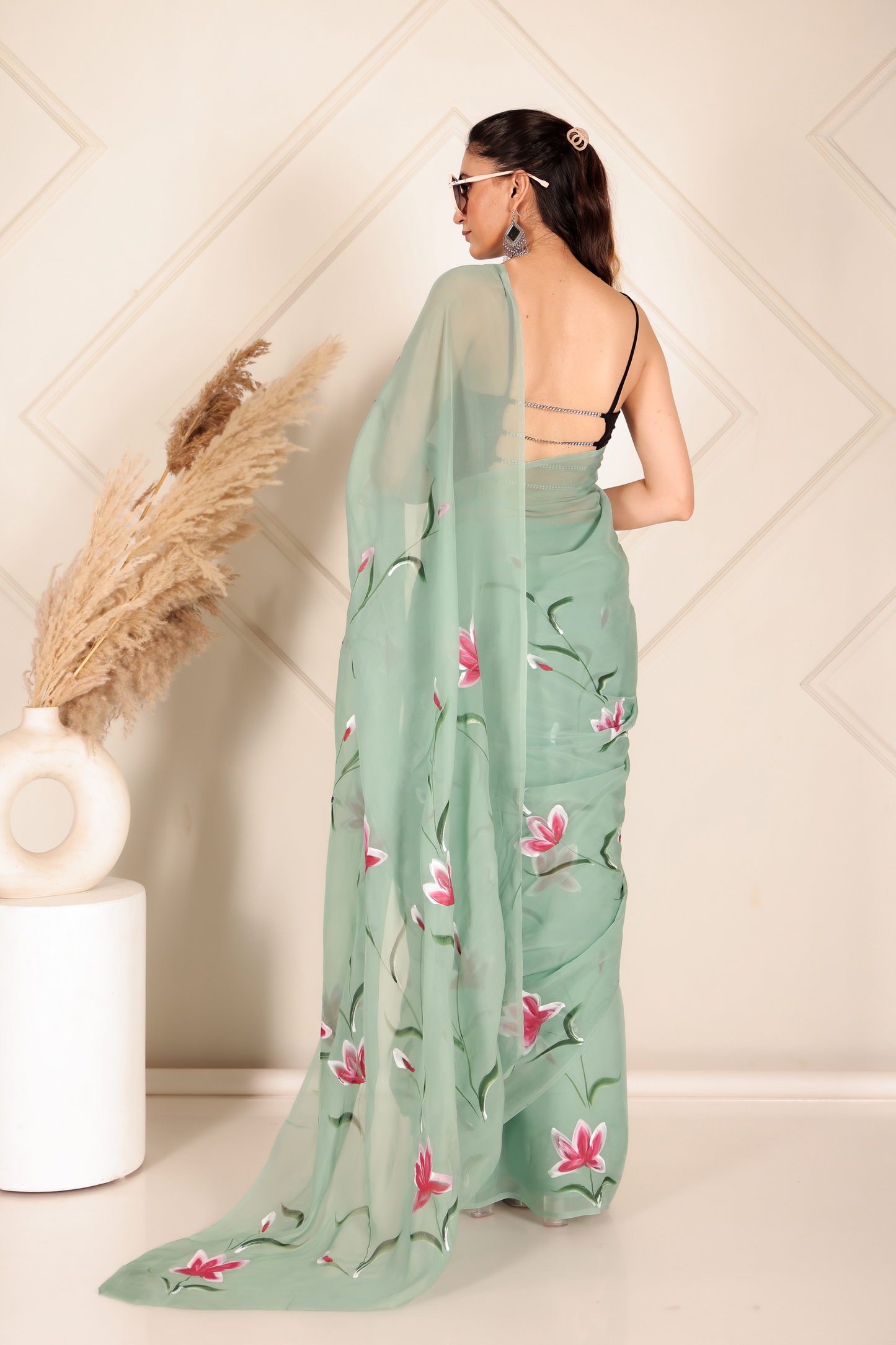 Premium Green Organza Saree