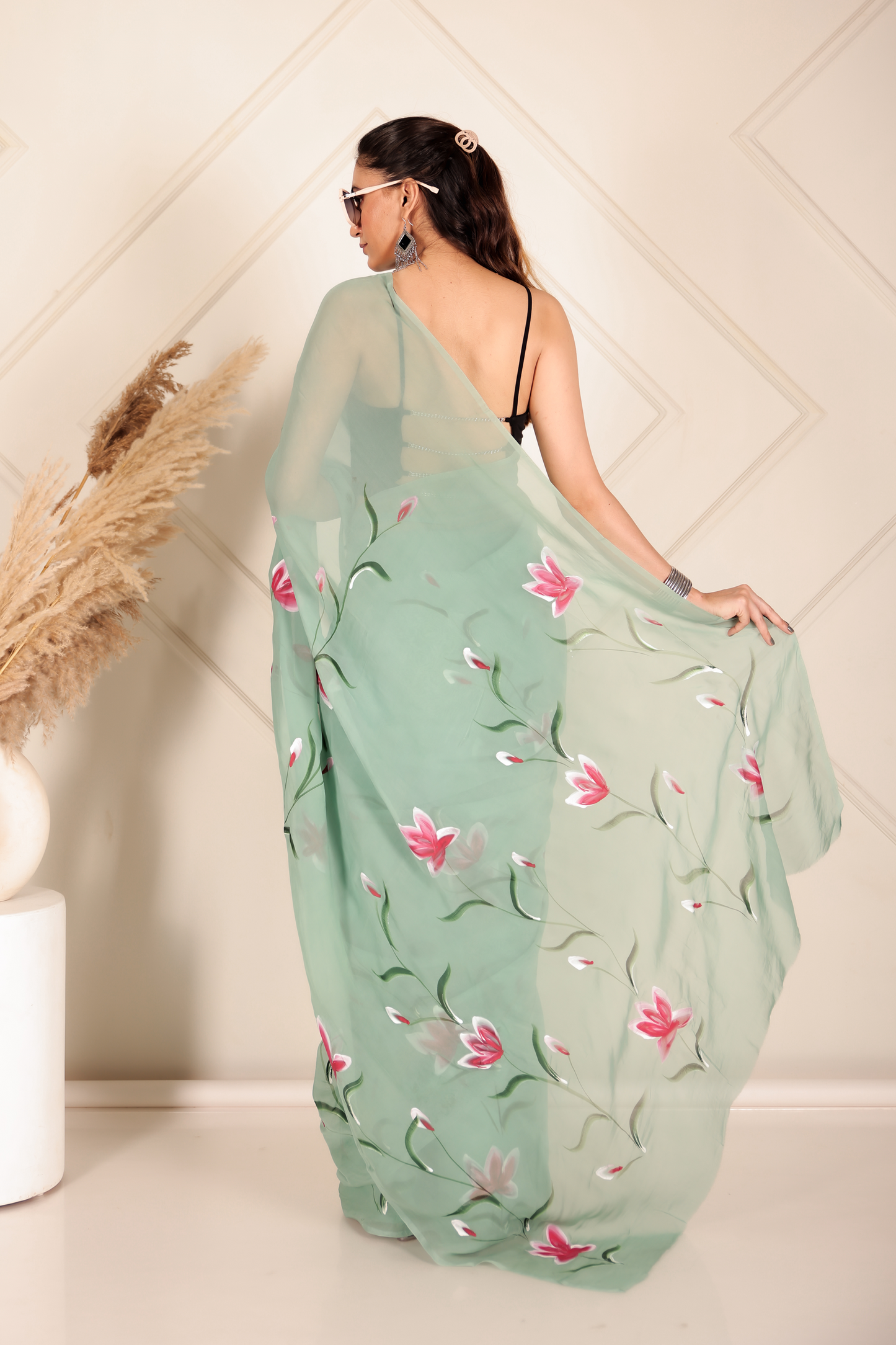 Premium Green Organza Saree