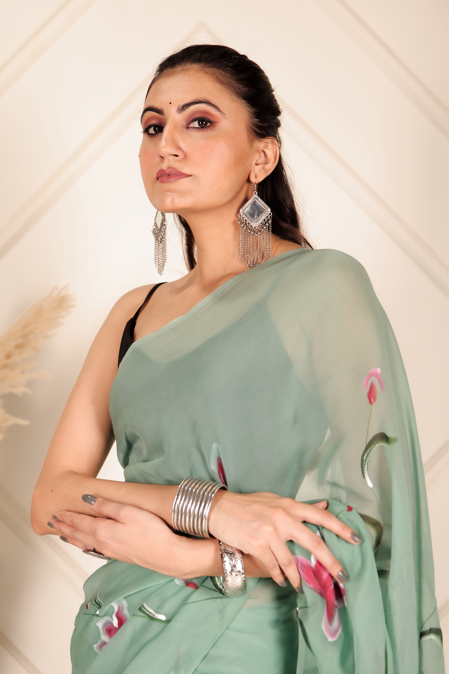 Premium Green Organza Saree