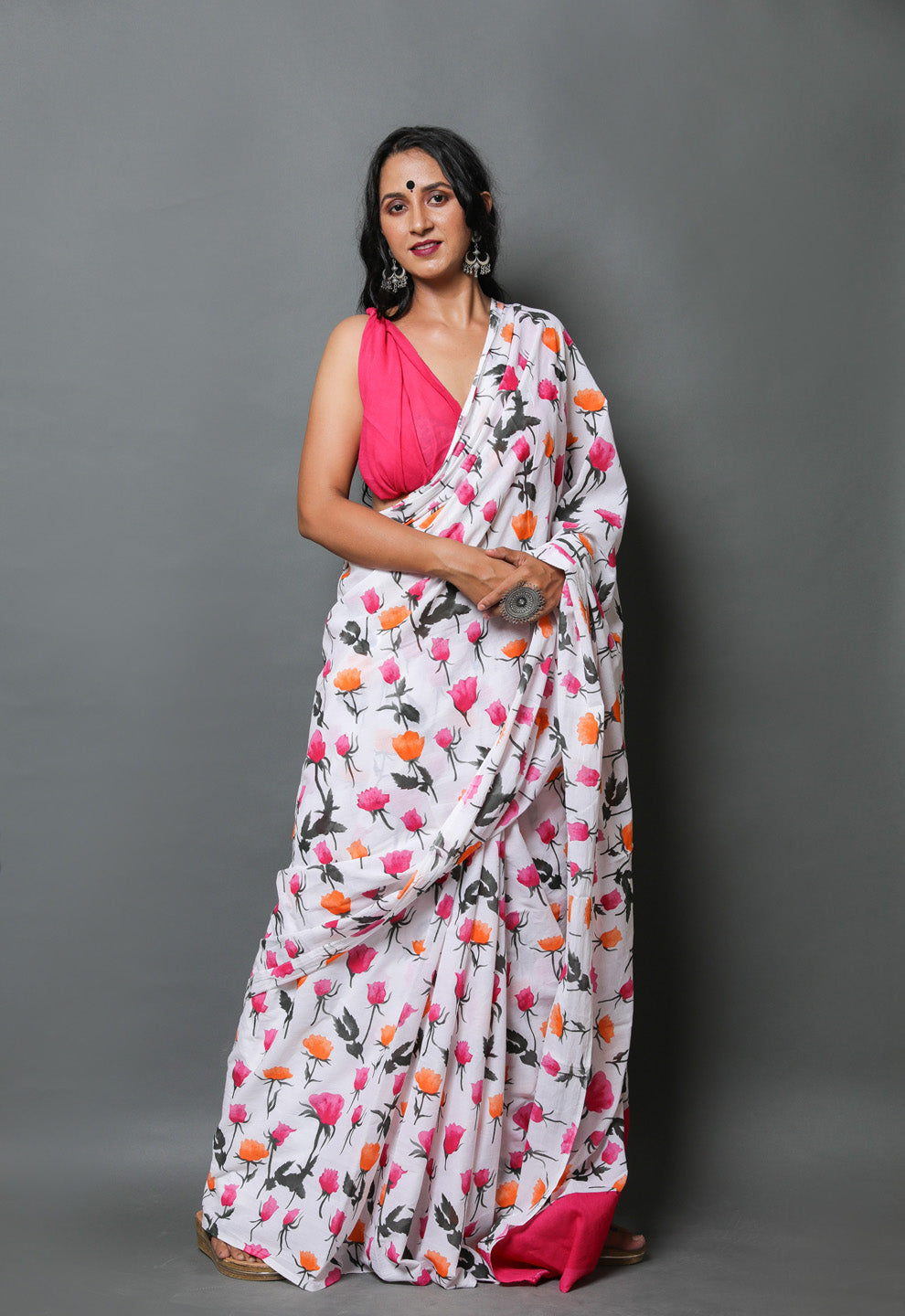 Cotton MulMul Multi Printed Sarees