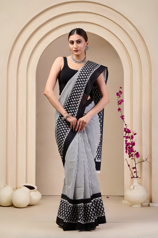 Printed Cotton MulMul Saree