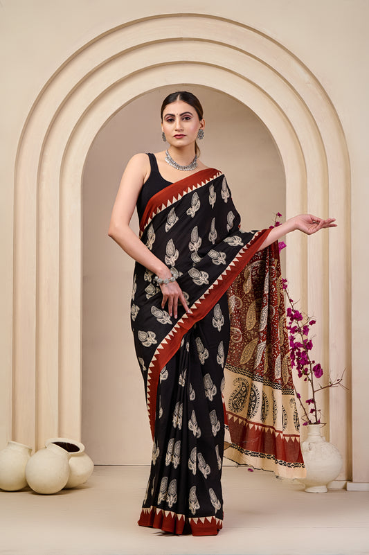 Printed Cotton MulMul Saree
