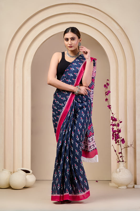 Printed Cotton MulMul Saree