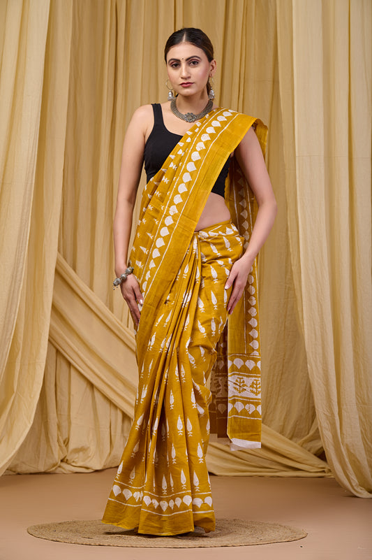 Printed Cotton MulMul Saree