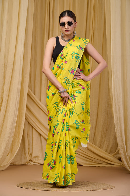 Printed Cotton MulMul Saree