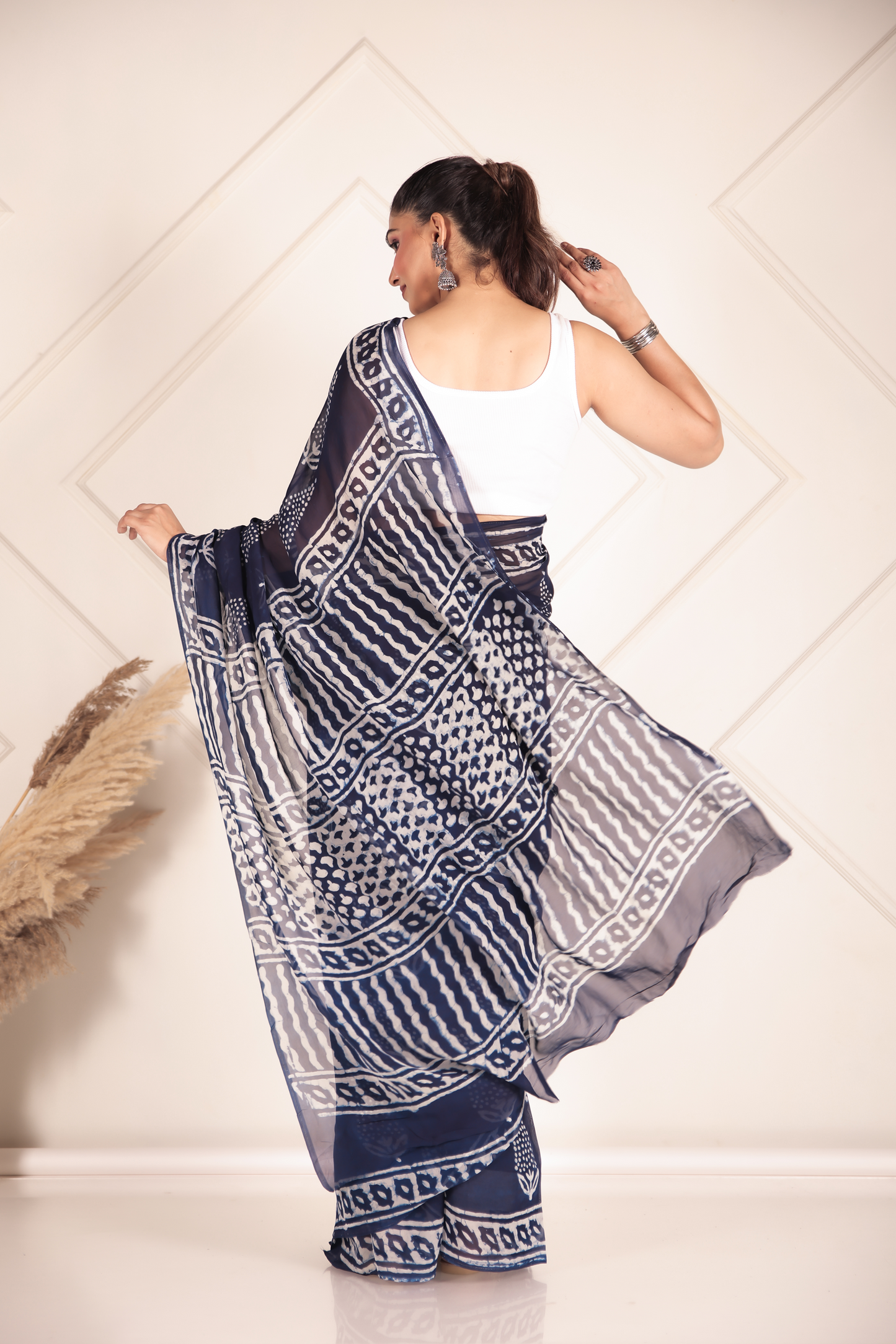 Premium Blue Organza Saree