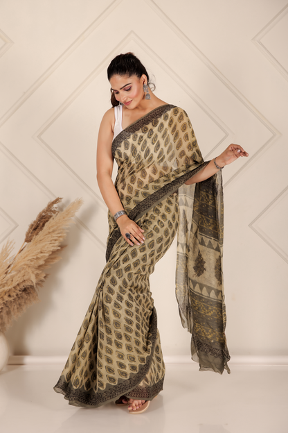 Premium Green Organza Saree