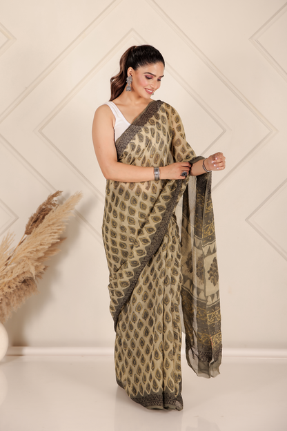 Premium Green Organza Saree