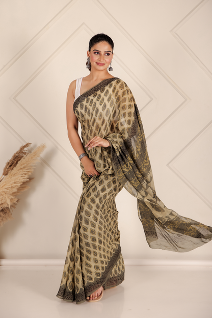 Premium Green Organza Saree
