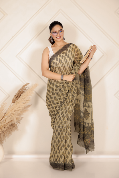 Premium Green Organza Saree
