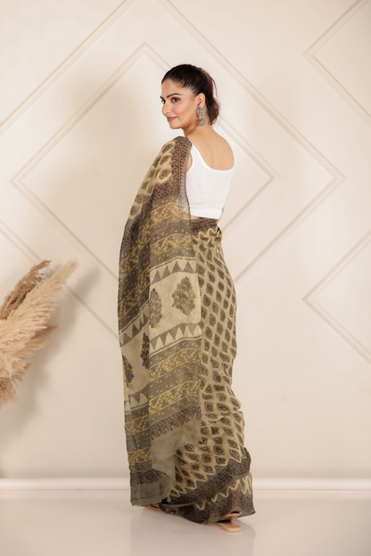 Premium Green Organza Saree