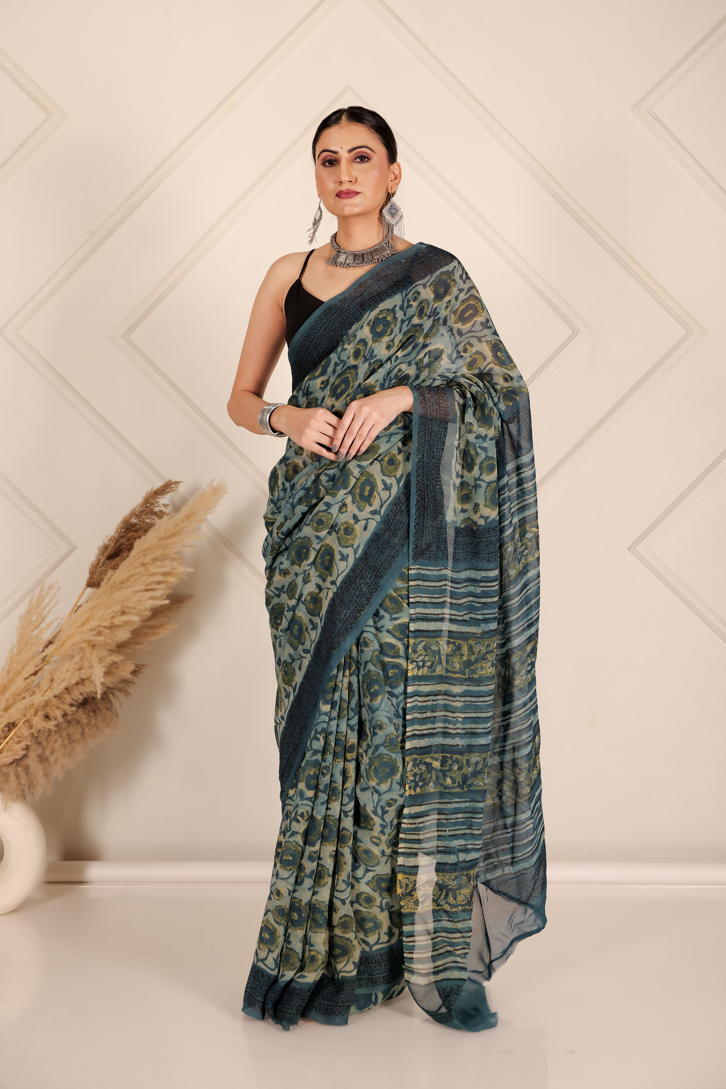 Premium Green Organza Saree
