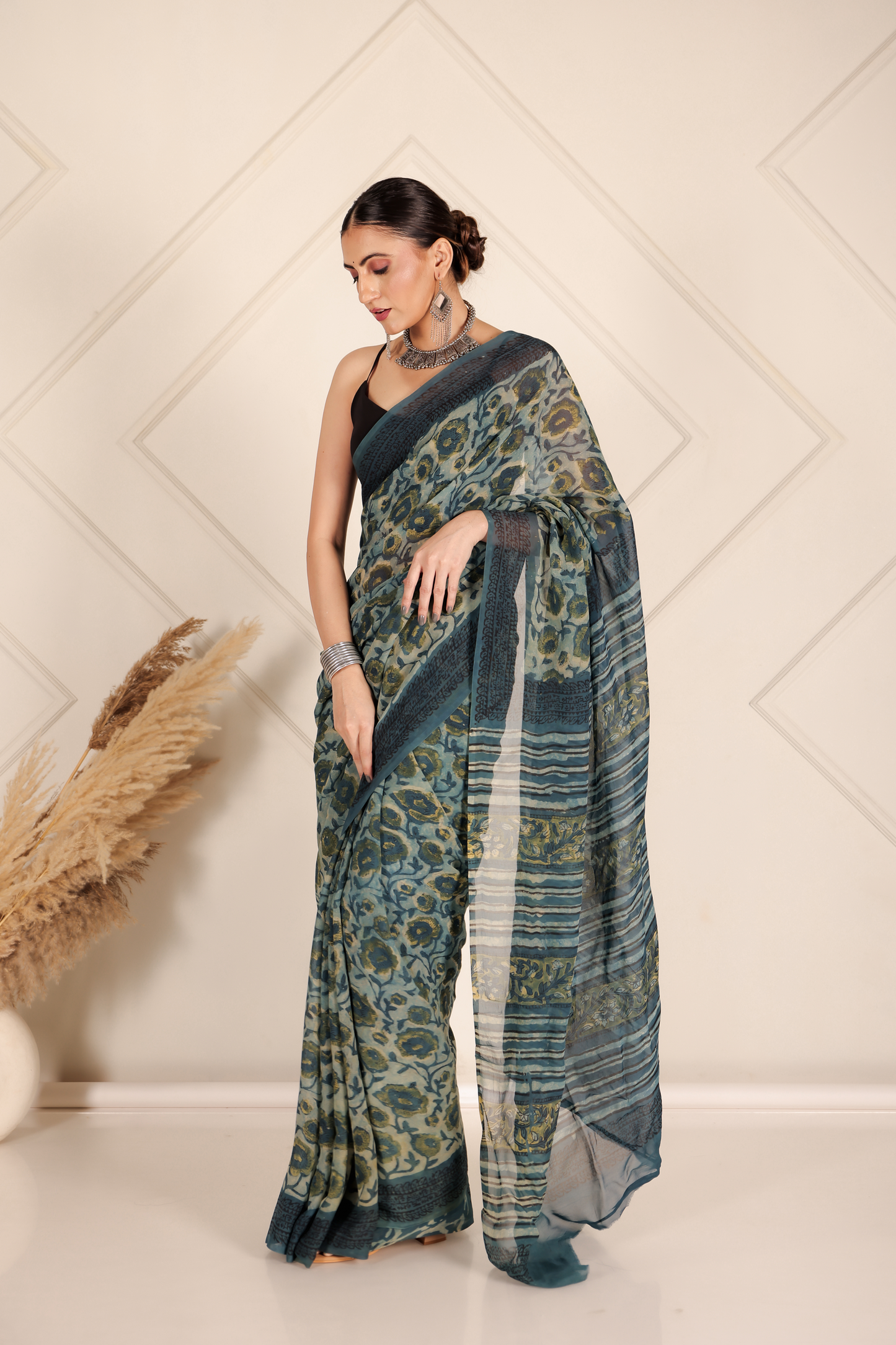 Premium Green Organza Saree