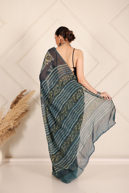 Premium Green Organza Saree