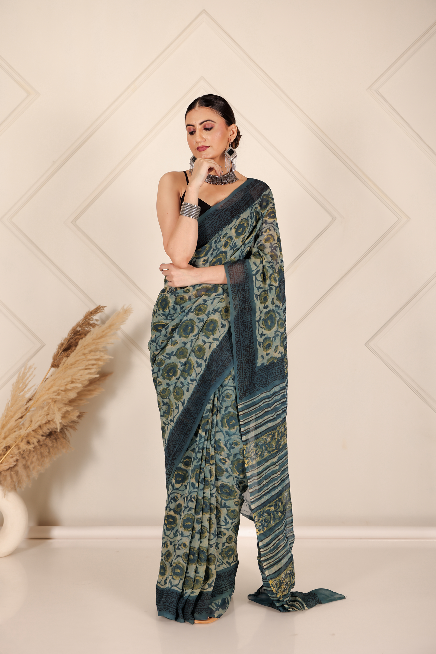 Premium Green Organza Saree