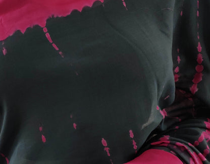Printed Grey Shibori Print Cotton MulMul Saree
